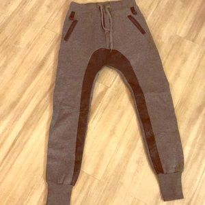 Sweat pant with leather